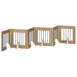 Porte de chien pliable avec supports 6 pcs Chêne artisanal 643138643138