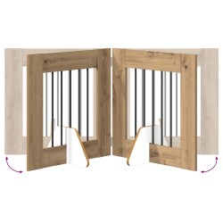 Porte de chien pliable avec supports 6 pcs Chêne artisanal 643138643138