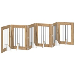 Porte de chien pliable avec supports 6 pcs Chêne artisanal 643139643139