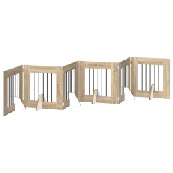 Porte de chien pliable avec supports 6 pcs Chêne Sonoma 362 cm 643140643140