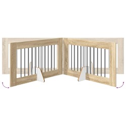 Porte de chien pliable avec supports 6 pcs Chêne Sonoma 602 cm 643142643142