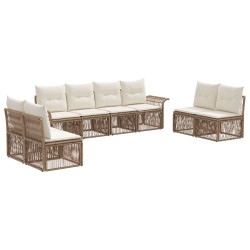 Ensemble de canapé de jardin 8 pcs Beige polyrotin 643143643143