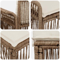 Ensemble de canapé de jardin 8 pcs Beige polyrotin 643143643143