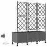 Porte-plante de jardin avec irrigation et roues 3 pc Gris clair 643146643146