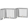 Porte de chien pliable avec supports 4 pcs Sonoma gris 401 cm 643147643147