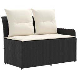 Ensembles de meubles avec oreiller 4 pcs Noir et Crème Rotin PE 643153643153