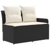 Ensembles de meubles avec oreiller 4 pcs Noir et Crème Rotin PE 643153643153