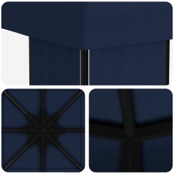 Pavillon 4 × 3 m Bleu Polyester et Acier 190 gsm 643154643154