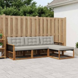 Ensemble de canapés d'extérieur 4 pcs Naturel et gris clair 643158643158