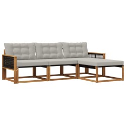 Ensemble de canapés d'extérieur 4 pcs Naturel et gris clair 643158643158