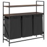 Panier à linge à 3 compartiments avec étagères chêne brun 643160643160