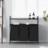 Panier à linge à 3 compartiments avec étagères chêne brun 643160643160
