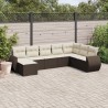 Salon de jardin 8 pcs avec coussins marron résine tressée 643171643171