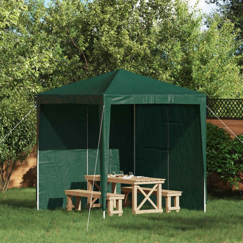 Mur de tente de fête 2 pcs Vert 200 x 195 cm PE et acier 643173643173