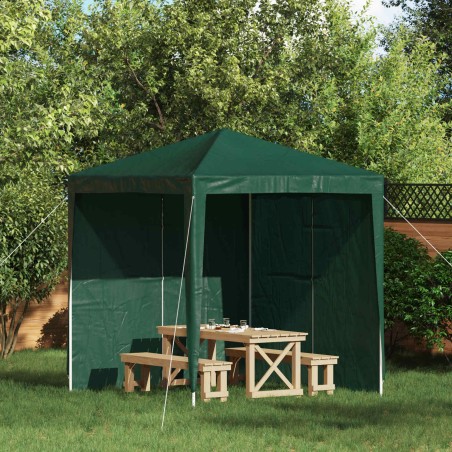 Mur de tente de fête 2 pcs Vert 200 x 195 cm PE et acier 643173643173