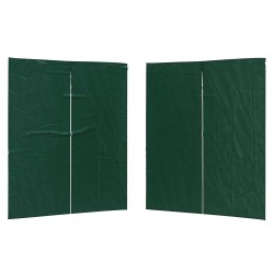 Mur de tente de fête 2 pcs Vert 200 x 195 cm PE et acier 643173643173