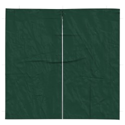 Mur de tente de fête 2 pcs Vert 200 x 195 cm PE et acier 643173643173