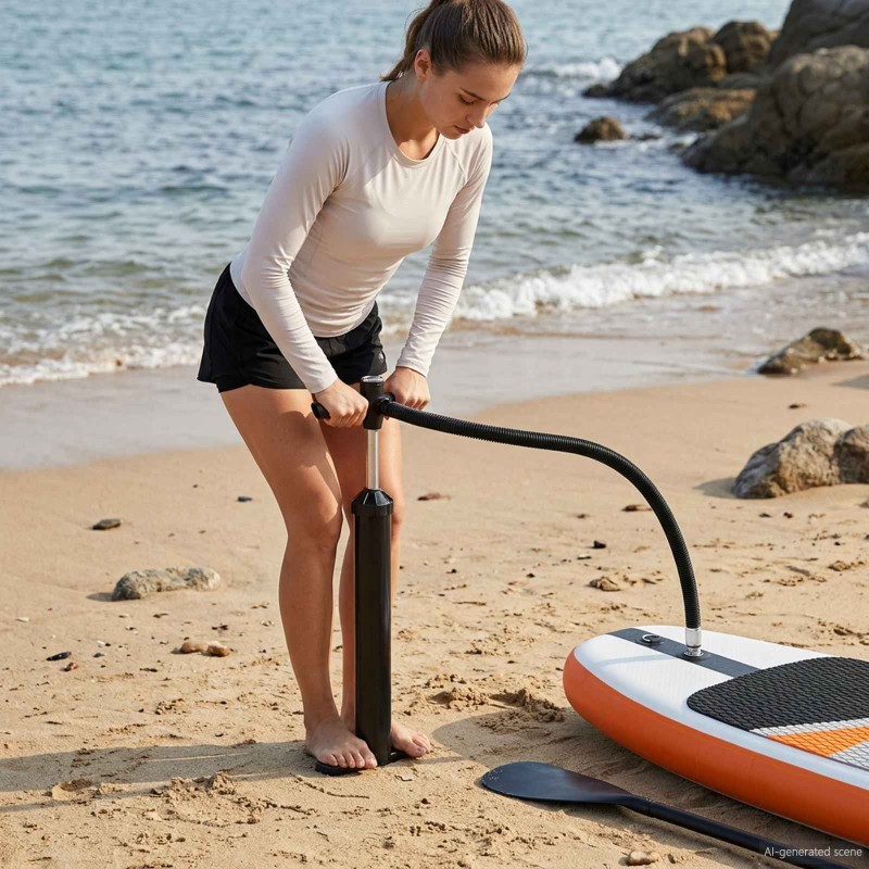 Pompe à main SUP avec manomètre Noir PP 643175643175