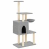 Arbre à chat avec griffoirs en sisal Gris clair 131 cm 643178643178