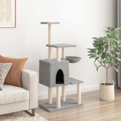 Arbre à chat avec griffoirs en sisal Gris clair 131 cm 643178643178