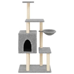 Arbre à chat avec griffoirs en sisal Gris clair 131 cm 643178643178