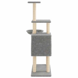 Arbre à chat avec griffoirs en sisal Gris clair 131 cm 643178643178