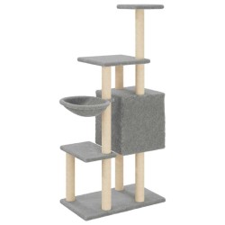 Arbre à chat avec griffoirs en sisal Gris clair 131 cm 643178643178