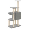 Arbre à chat avec griffoirs en sisal Gris clair 131 cm 643178643178