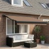 Auvent rétractable Taupe 300 x 250 cm Tissu et Métal 643185643185