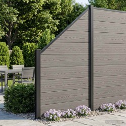 Ensemble de Clôture 95 x 180 cm WPC et Aluminium Gris 643186643186