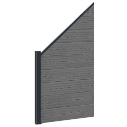 Ensemble de Clôture 95 x 180 cm WPC et Aluminium Gris 643186643186