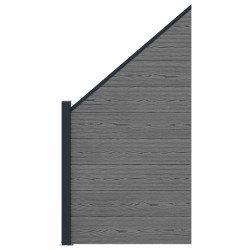 Ensemble de Clôture 95 x 180 cm WPC et Aluminium Gris 643186643186