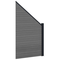 Ensemble de Clôture 95 x 180 cm WPC et Aluminium Gris 643186643186