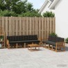 Ensemble de canapés d'extérieur 9 pcs Naturel et noir 643187643187