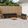 Ensemble de canapés d'extérieur 8 pcs Naturel et noir 643188643188