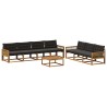 Ensemble de canapés d'extérieur 8 pcs Naturel et noir 643188643188