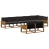 Ensemble de canapés d'extérieur 8 pcs Naturel et noir 643189643189