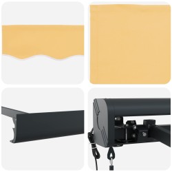 Auvent rétractable Sable 300 x 250 cm Tissu et Métal 643190643190