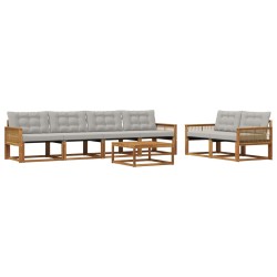 Ensemble de canapés d'extérieur 7 pcs Naturel et gris clair 643199643199