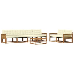 Ensemble de canapés d'extérieur 7 pcs Naturel et Crème 643200643200