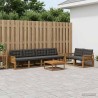 Ensemble de canapés d'extérieur 7 pcs Naturel et noir 643202643202