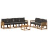 Ensemble de canapés d'extérieur 8 pcs Naturel et noir 643204643204