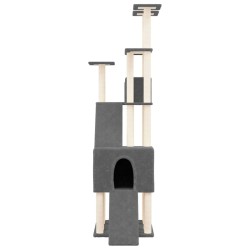 Arbre à chat avec griffoirs en sisal Gris foncé 190 cm 643206643206