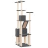 Arbre à chat avec griffoirs en sisal Gris foncé 190 cm 643206643206