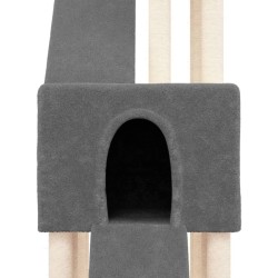 Arbre à chat avec griffoirs en sisal Gris foncé 190 cm 643206643206