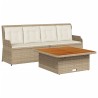Salon de jardin avec coussins 3 pcs beige résine tressée 643210643210