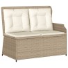 Salon de jardin avec coussins 3 pcs beige résine tressée 643210643210