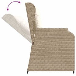 Salon de jardin avec coussins 3 pcs beige résine tressée 643210643210