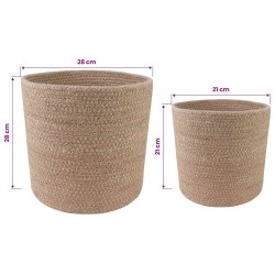 Ensemble de Pots à Plantes 2 pcs Naturel Ø 28 x 28 cm 643211643211