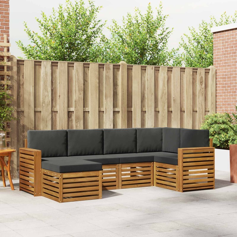 Ensemble de canapé d'angle 6 pcs Naturel et Anthracite 643213643213